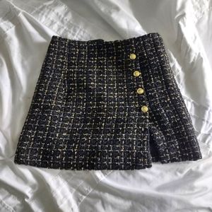 Tweed plaid skirt